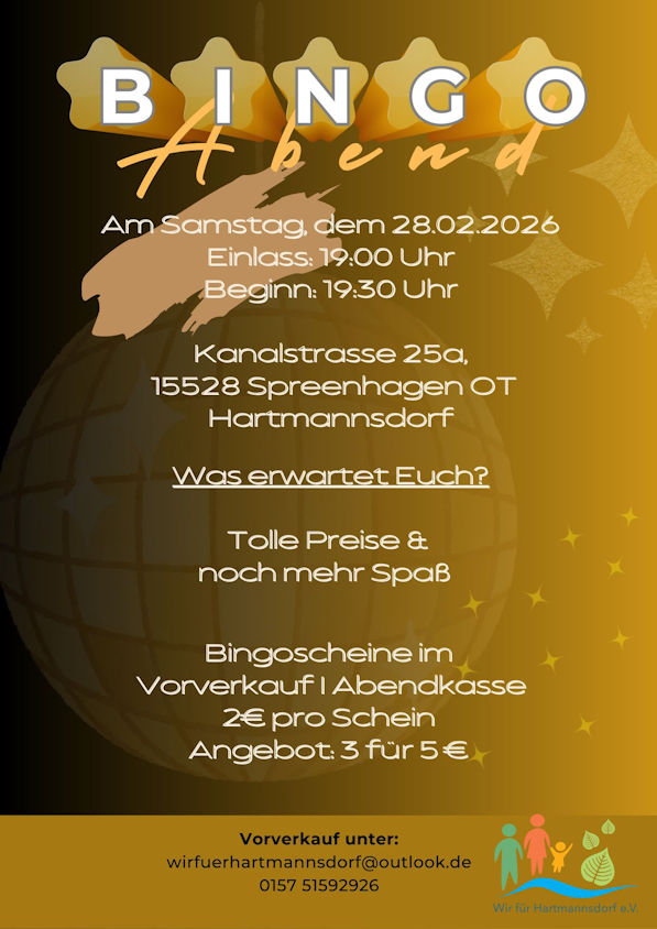 Bingoabend in Hartmannsdorf
