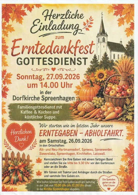 Erntedankfest in Spreenhagen